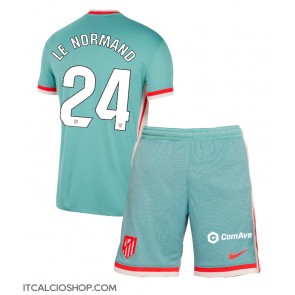Atletico Madrid Robin Le Normand #24 Seconda Maglia Bambino 2024-25 Manica Corta (+ Pantaloni corti)